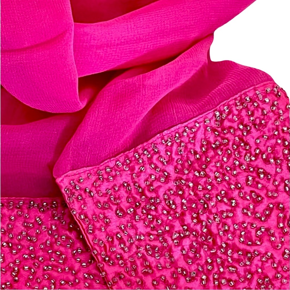 Vintage Valerie Stevens Pink Beaded Scarf Wrap - Picture 3 of 5
